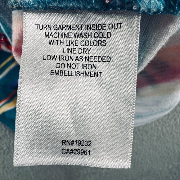 Alfred Dunner Women Top Small Blue Orange Short‎ Sleeve Pullover Shirt Pineapple - Picture 6 of 9